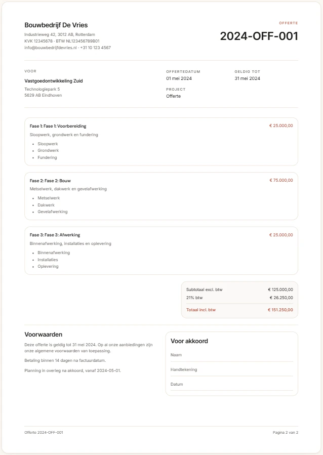 Voorbeeld van een project-offerte PDF